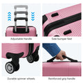 Luggage 4 Piece Set With Spinner Wheels, Hardshell Lightweight Suitcase With Tsa Lock,Checked Luggage,Pink 12 20 24 28In Pink Abs