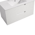 36 Inch Floating Bathroom Vanity With Ceramic Sink Setmodern Bath Storage Cabinet Vanity With Drawers Wall Mounted Combo For Bathroom, White White Mdf