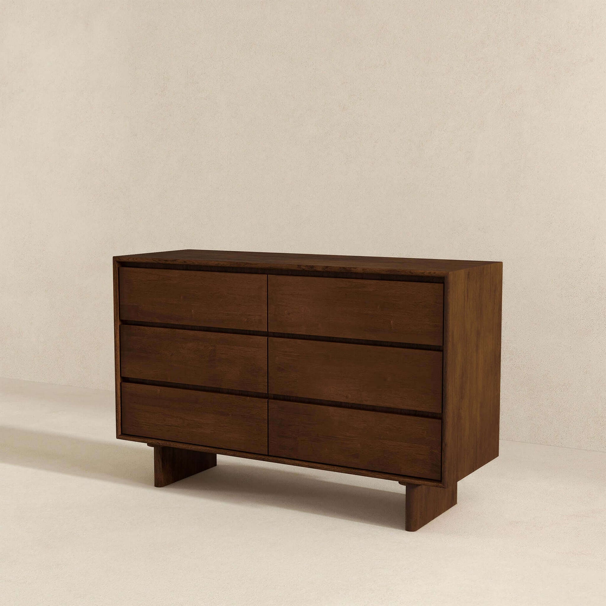 Dubrovnik Mid Century Modern Walnut Dresser With 6 Drawers Brown,Wood Brown Bedroom Mid Century Modern Walnut Solid Wood