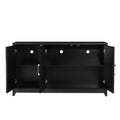 Tv Stand For Tvs Up To 65 Inches, Modern Entertainment Center Media Console Cabinet With 2 Spacious Storage Space, Solid Wood Legs For Living Room Black 50 59 Inches Particle Board Mdf