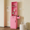 Pink Modern Simple Hair Desk, Multi Layer Storage Space Pink Mdf