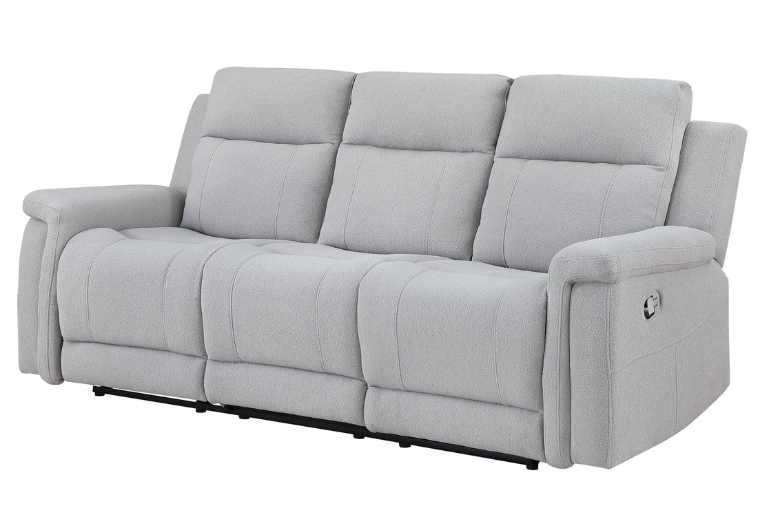 Eco Grey Reclining Sofa Gray Fabric 3 Seat