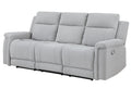 Eco Grey Reclining Sofa Gray Fabric 3 Seat