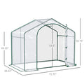 Outsunny 6' X 3' X 5' Portable Walk In Greenhouse, Pvc Cover, Steel Frame Garden Hot House, Zipper Door, Top Vent For Flowers, Vegetables, Saplings, Clear Clear Steel