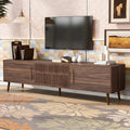 Mid Century Tv Stand With 2 Drawers, Media Console Table For Tvs Up To 80'', Entertainment Center With Storage For Living Room, Bedroom, Home Theatre Walnut Primary Living Space 70 79 Inches 70 79