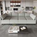 Modular Sectional Sofa, Convertible Sofa Seat With Storage, Sleeper Sectional Sofa Set, Fabric Flexible Modular Combinations For Living Room Grey Fabric 8 Seat