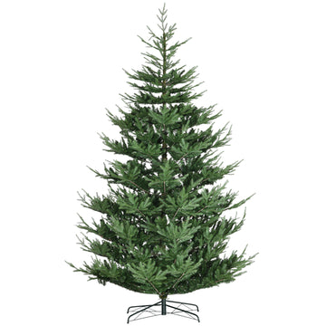 Homcom 9 Foot Artificial Christmas Tree, Pine Hinged Xmas Tree With 1939 Realistic Branches, Steel Base, Auto Open, Green Green Plastic