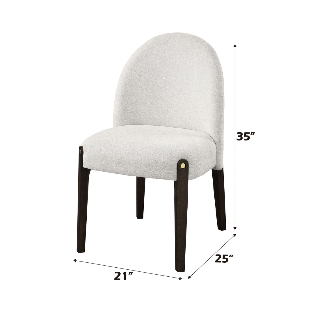 Clayten Beige Fabric Side Chair Set Of 2 Beige Fabric