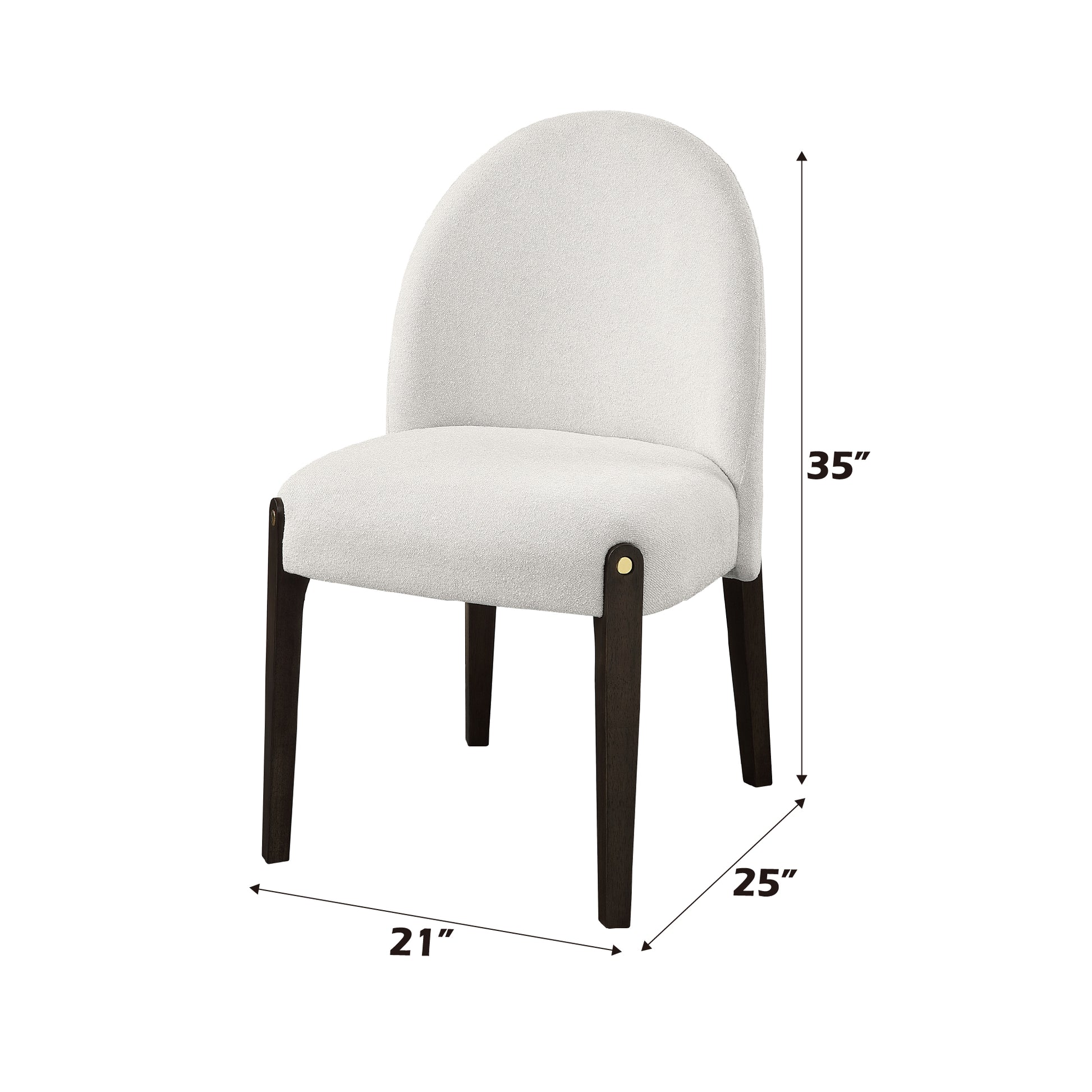 Clayten Beige Fabric Side Chair Set Of 2 Beige Fabric