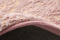Luxury Machine Washable Dust Pink Abstract Gold Gilded Chinchilla Faux Fur Area Rug Dusty Rose Polyester