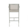 Aluminium Bar Stool With Outdoor Mesh Silver Aluminium