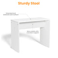 Vanity Desk Set Stool & Dressing Table With Led Lighting Mirror Drawer And Compartments Modern Wood Cosmetic Table Chest Of Drawers White Color Glossy White 1 Drawer Wood