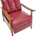 Coolmore Wood Frame Armchair, Modern Accent Chair Lounge Chair For Living Room Wine Red Pu Leather