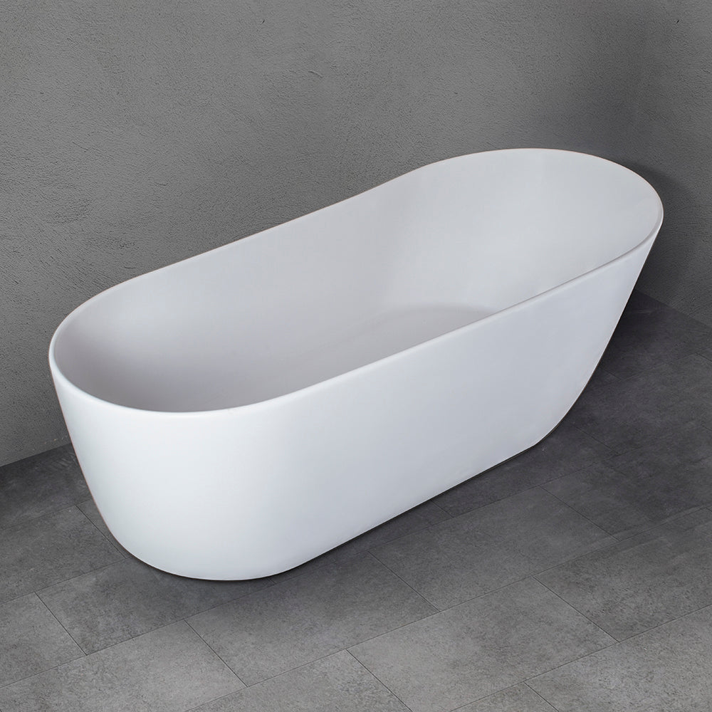 White Artificial Stone Bathtub White Engineered Stone