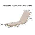 2Pcs Set Outdoor Lounge Chair Cushion Replacement Patio Funiture Seat Cushion Chaise Lounge Cushion Khaki Polyester