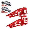 2 Pack Hydraulic Car Ramps 5T 11000Lbs Low Profile Car Lift Service Ramps Truck Trailer Garage,Height Hydraulic Vehicle Ramps Red Red Metal