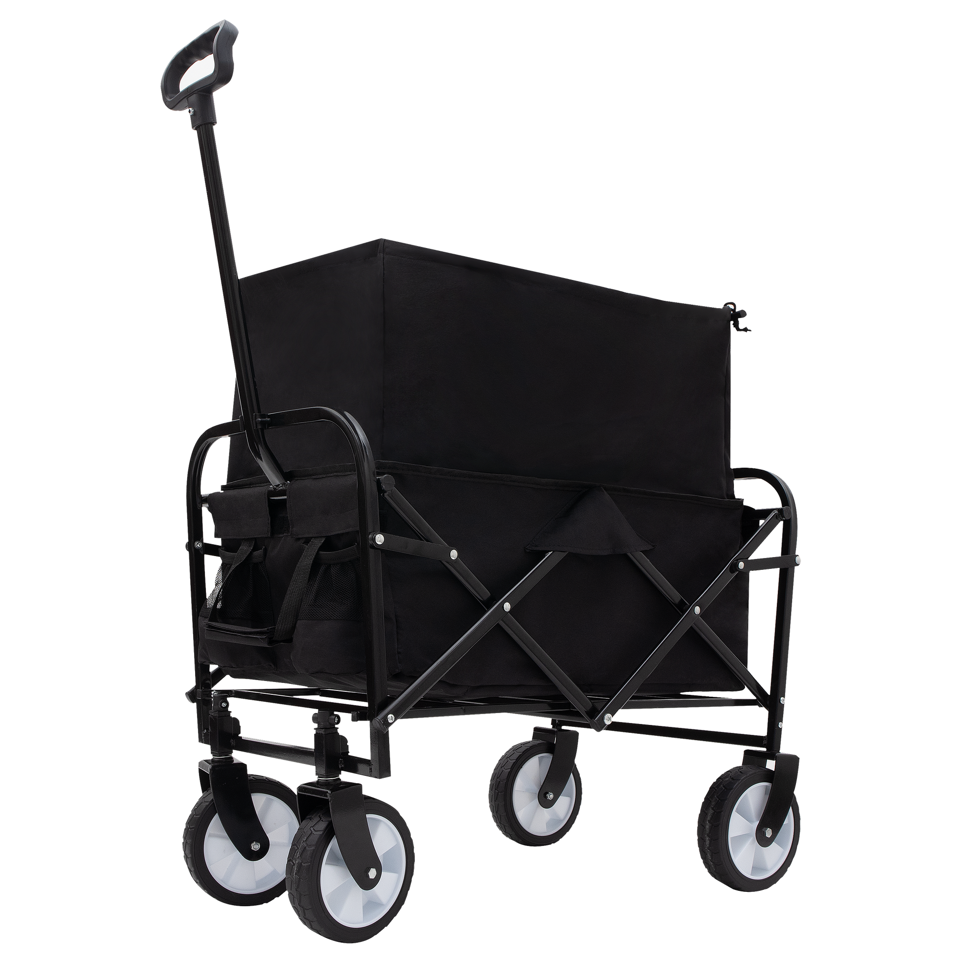 Minimeetall Extention Excollapsible Foldable Wagon Cart Beach Wagon Heavy Duty Utility Cart Utility Wagon Grocery Cart For For Camping Shopping Sports Gardeing Fishing Supports 225Lbs Black Black