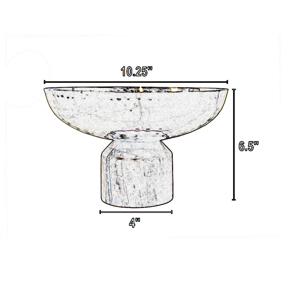 Roe 10 Inch Medium Acacia Wood Table Bowl, Steel, Decorative, Gold, Brown Gold Wood Metal