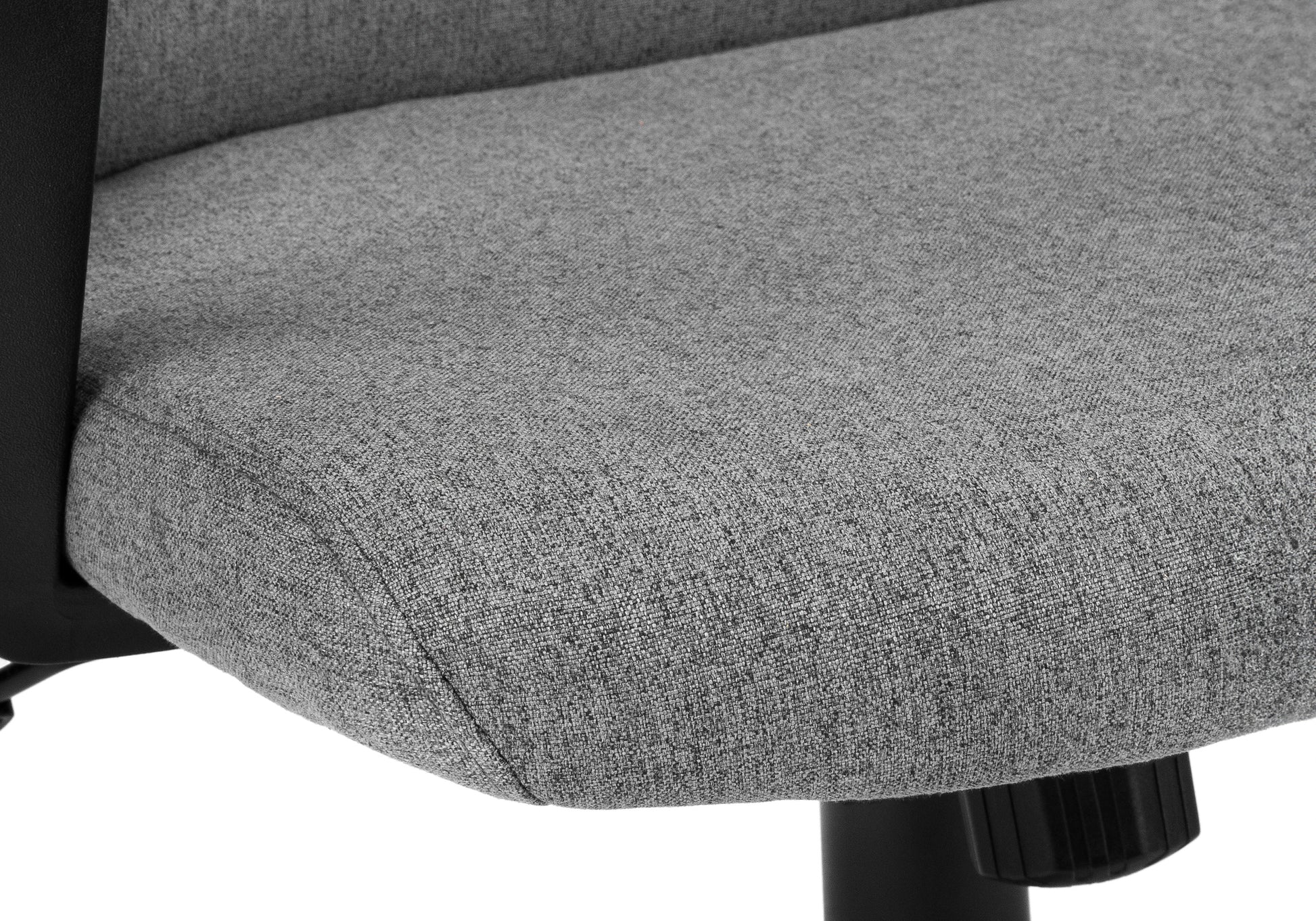 Office Chair, Adjustable Height, Swivel, Ergonomic, Armrests, Computer Desk, Work, Grey Mesh, Black Metal, Contemporary, Modern Black Foam Polyester