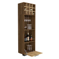 Marsella Corner Bar Cabinet, Eight Built In Wine Rack, Two Side Shelves Mahogany Macadamia Light Oak Dining Room Modern Shelves Included Particle Board