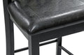 Black Finish 5Pc Counter Height Set Dining Counter Height Table With Lower Shelves And 4X Chairs Set Faux Leather Upholstered Kitchen Dining Furniture Wood Wood Black Seats 4 Wood Dining Room 4 Leg Square Dining Table With Chair Wood