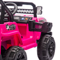 12V Kids Ride On Electric Truck Car W Parents Control,2Wd,Four Wheel Suspension,Early Education Function,Adjustable Volume,Usb,Mp3,Bluetooth,Microphone Jack,Power Display,Led Lights For Kids Aged 3. Pink Polypropylene