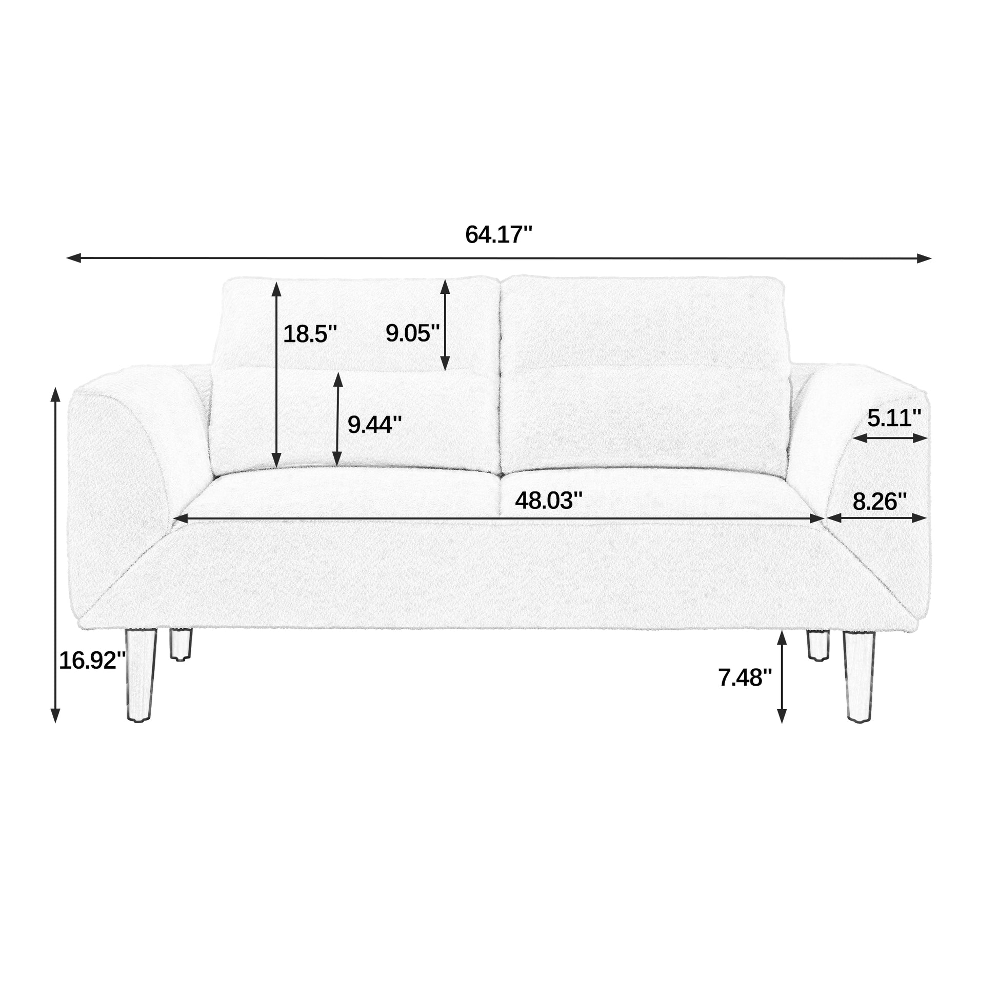 Convertible Futon Sofa Bed, Comfy Loveseat Sleeper Sofa With Adjustable Armrest, Strengthen Wood, Thick Padded Cushion, Small 2 Seater Couch For Living Room, Bedroom, Beige Beige Foam 2 Seat