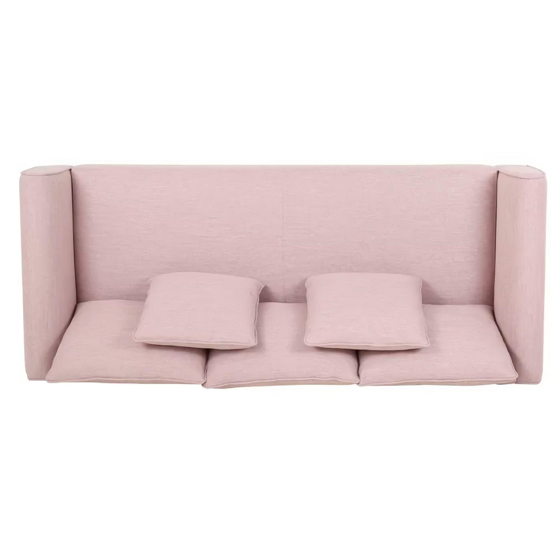 Chic And Cozy 82.75" Light Pink Fabric 2 Seater Sofa With Silver Legs And Soft Upholstery, Extra Deep Seats, For Small Space, Living Room, Office Apartment Light Pink, Fabric Pink Wood Primary Living Space Medium Soft Cushion Back Light Duty Art