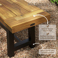 Outsunny Wooden Outdoor Garden Bench, Park Bench With Acacia Wood Seat, Front Porch Bench With Metal Frame For Conservatory, Poolside, Deck, 63