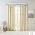 Twist Tab Lined Window Curtain Panel Champagne Polyester