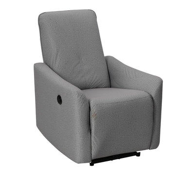 35 Inch Modern Power Recliner Chair, Touch Control Button, Gray Fabric Gray Solid Wood