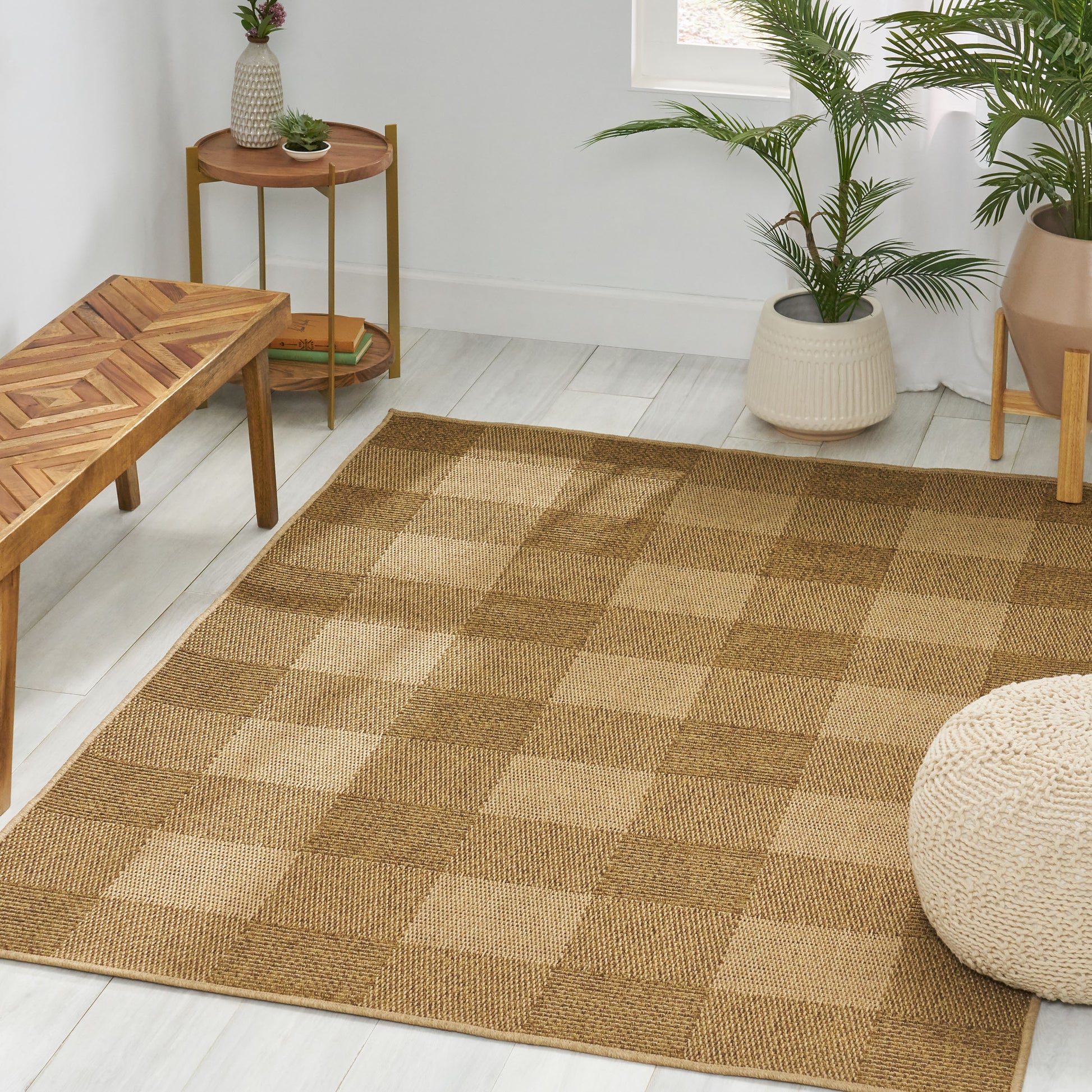 5'3" X 7' Indoor Outdoor Area Rug, Natural Natural Polypropylene