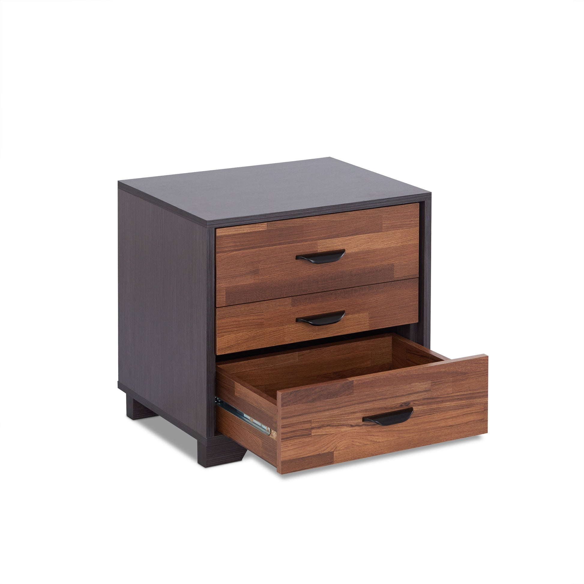 Eloy Walnut & Espresso Finish Accent Table Espresso,Walnut Synthetic Wood