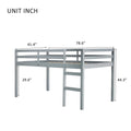 Solid Wooden, Rubber Wooden Twin Loft Bed With Ladder, Bed Platform Of Strengthened Slatsgrey Twin Grey Rubber Wood