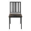 Brown And Black Slat Back Side Chair Set Of 2 Solid Brown Black Dining Room Modern Side Chair Slat Back Set Of 2 Wood Metal