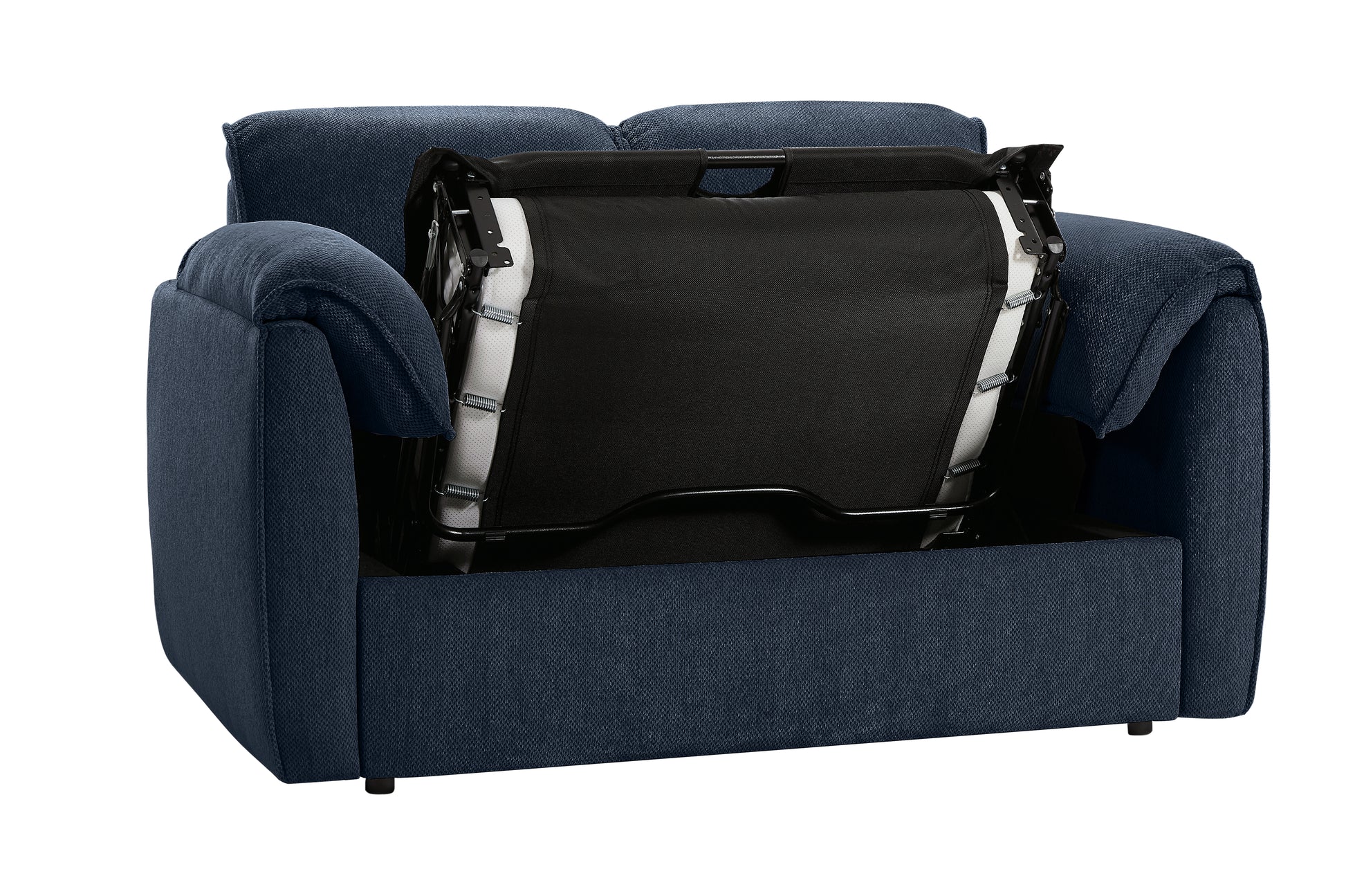 Chenille Sofa Bed Modern Convertible Couch With Plush Comfort And Durable Design For Living Room And Bedroom Blue Chenille 2 Seat