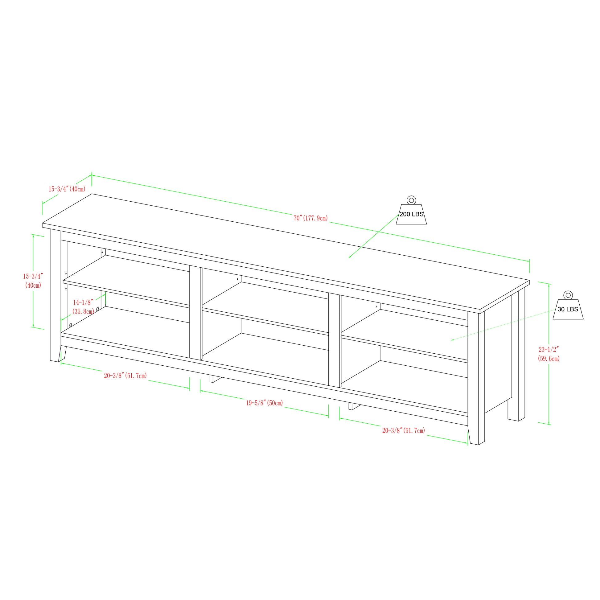 Modern Transitional 3 Shelf Open Storage 70" Tv Stand For 80" Tvs Brown Brown Mdf