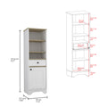 St. Clair Linen Cabinet, Two Interior Shelves, Two Open Shelves Multicolor 4 Bathroom Freestanding Modern Particle Board Engineered Wood