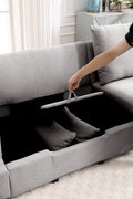 Modern L Shape Modular Sofa, 5 Seat Chenile Sectional Couch Set With 2 Pilows Lncluded, Freely Combinableindoor Funiture For Living Room,Apartment, Office, 3 Colors Dark Grey Chenille Metal Primary Living Space Medium Soft Loose Back Modern Poplar Foam