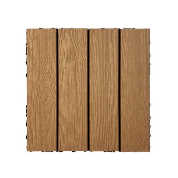 Wood Plastic Composite Deck Tiles Set Of 20Pcs, Diy Interlocking Decking Tiles, Floor Tile, Durable, Maintenance, Waterproof, Indoor Outdoor, 12X12In Wood Color Wood Modern Plastic Wood Plastic