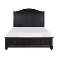 Charcoal Brown Finish Traditional Bedroom Furniture 1Pc Queen Platform Bed With Storage Drawers Classic Design Box Spring Not Required Queen Brown Mix Wood Bedroom Classic,Traditional Wood