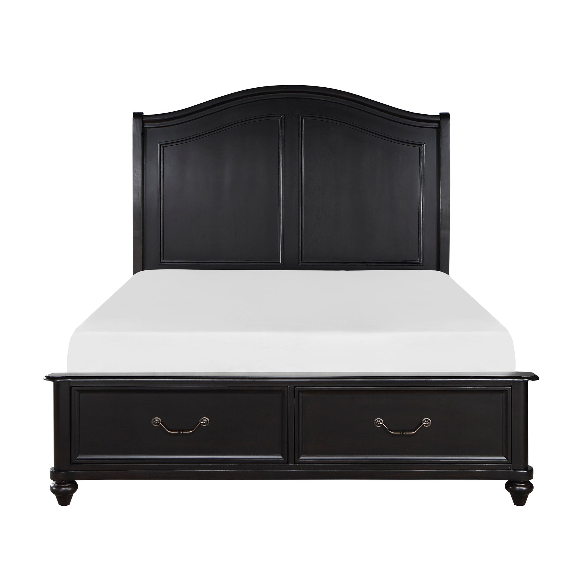 Charcoal Brown Finish Traditional Bedroom Furniture 1Pc Queen Platform Bed With Storage Drawers Classic Design Box Spring Not Required Queen Brown Mix Wood Bedroom Classic,Traditional Wood