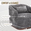 Coolmore Swivel Barrel Chair, Comfy Round Accent Sofa Chair For Living Room, 360 Degree Swivel Barrel Club Chair, Leisure Arm Chair For Nursery, Hotel, Bedroom, Office, Lounge Gray Gray Primary Living Space Foam Chenille