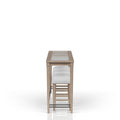 Frosted Glass Console Table With 3 Stools Sand Solid Wood Mdf Glass
