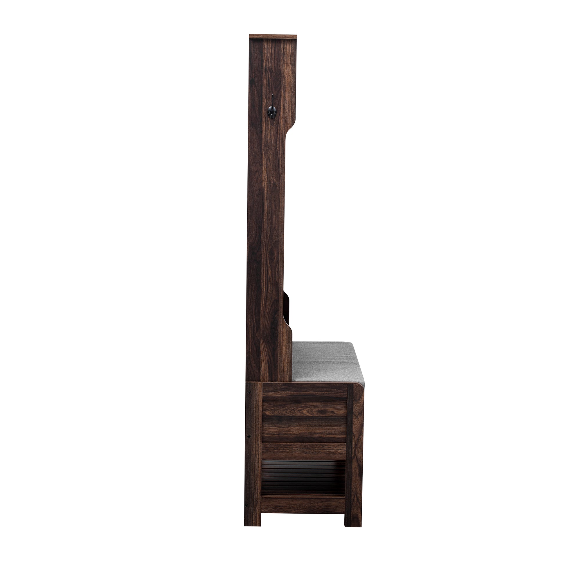 Hall Tree With 6 Hooks And Hinged Lid, Coat Hanger, Entryway Bench, Storage Bench, 3 In 1 Design, 69Inch, For Entrance, Hallway Brown Mdf
