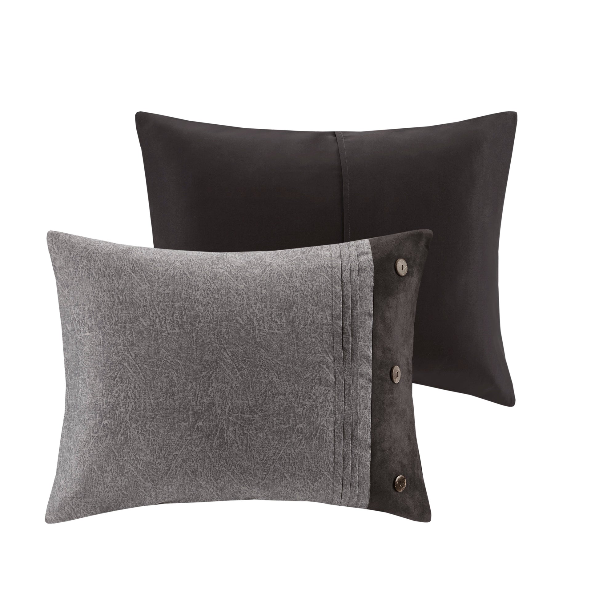 7 Piece Faux Suede Comforter Set Grey Queen Queen Grey Polyester