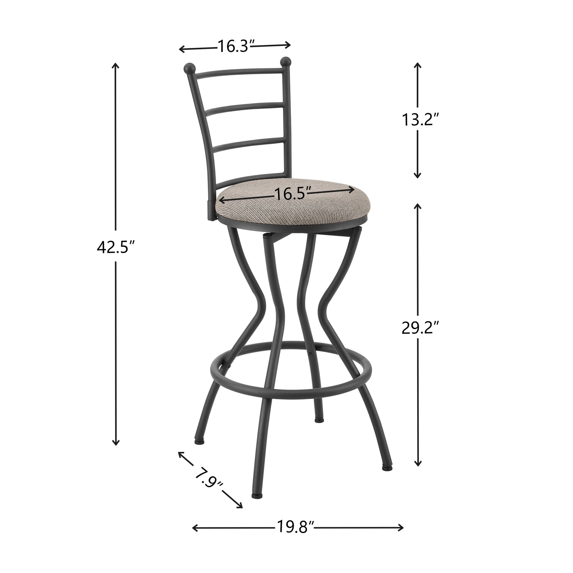 3 Bar Table And Chairs Set For Dining Room Industrial Counter Height Bar Chairs With Metal Back, Fabric Seat Black Dining Room American Design,American Traditional,Antique Metal
