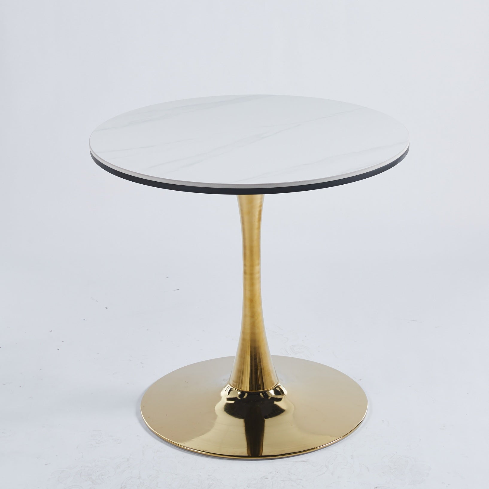 1 4,5Pieces Dining Set, Table Metal Leg Mid Century Dining Table For 4 6 People With Mdf Table Top, Pedestal Dining Table, End Table Leisure Coffee Table Gold Black Mdf Metal