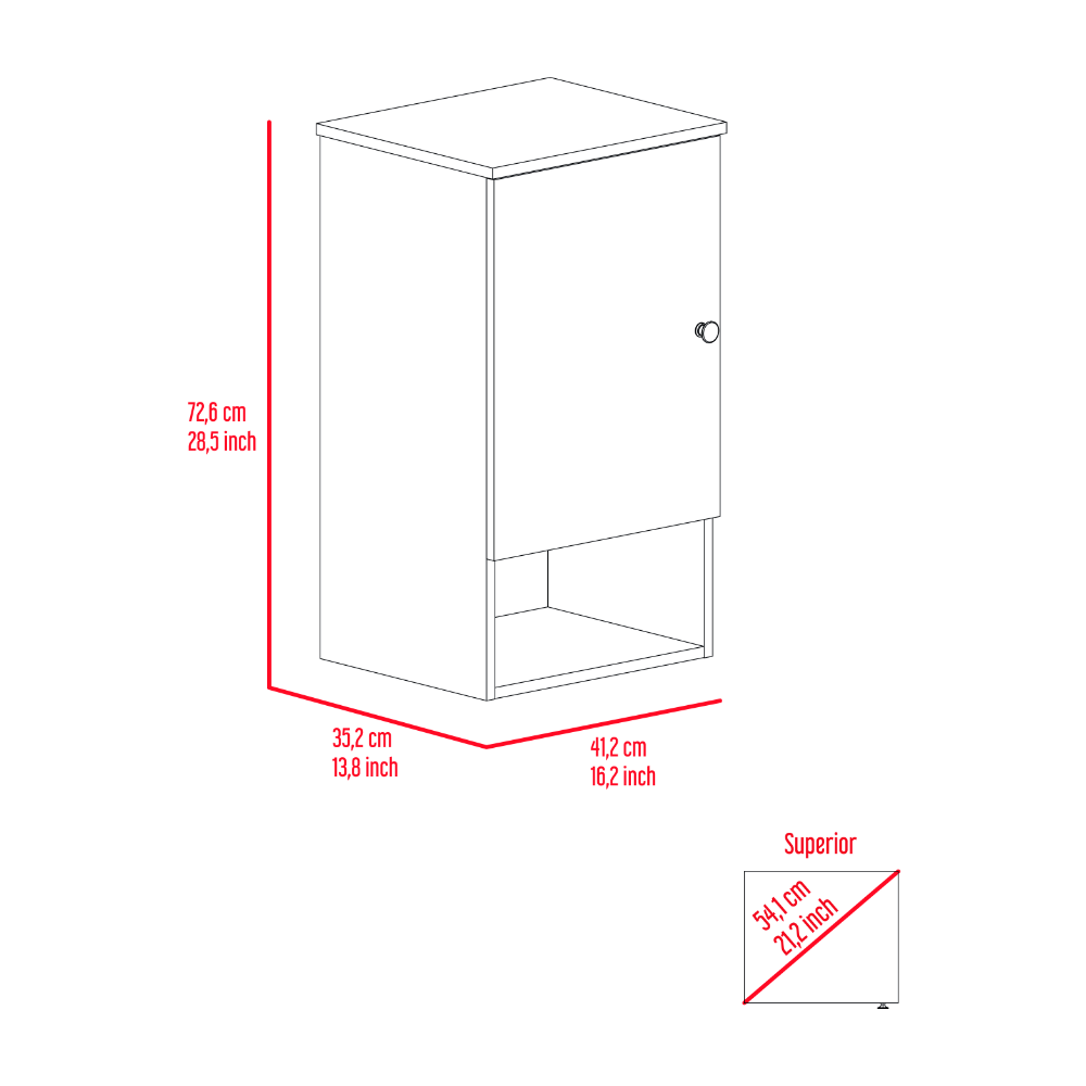 Alaska Medicine Cabinet, With Three Storage Shelves, Single Door Cabinet Beige Bathroom Modern Mdf Engineered Wood