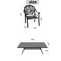 Cushions In Random Colors 9 Piece Set Of Cast Aluminum Patio Furniture With Cushions Yes Dining Set Black Seats 8 Rust Resistant Frame Water Resistant Cushion Garden & Outdoor Complete Patio Sets Aluminium